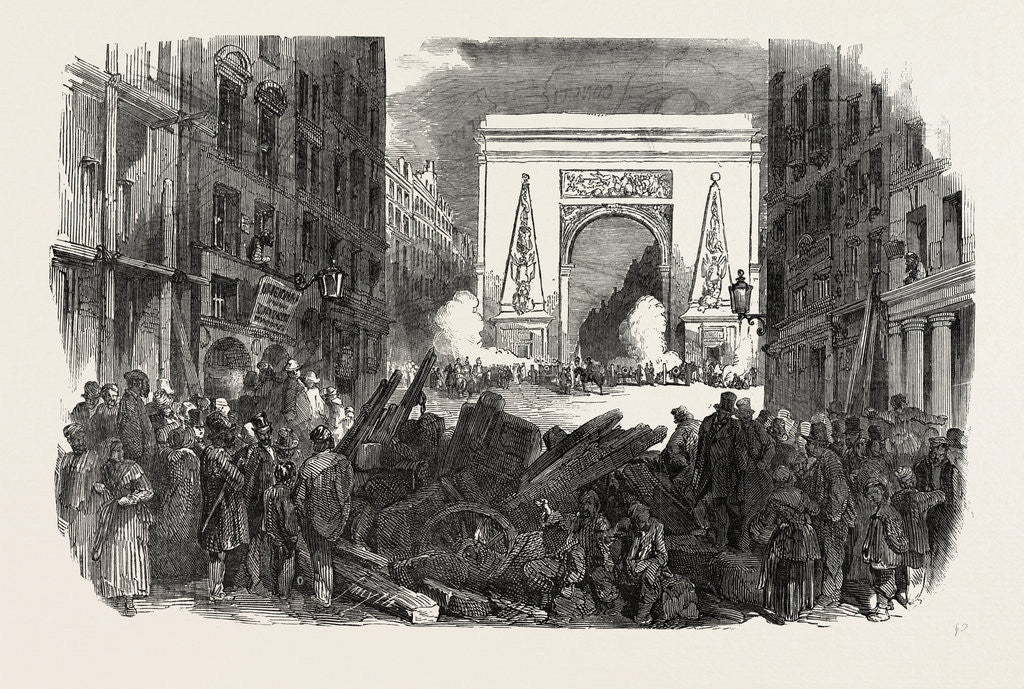 Detail of The Revolution in France: The Monster Barricade of the Porte St. Denis, Paris, 1851 by Anonymous