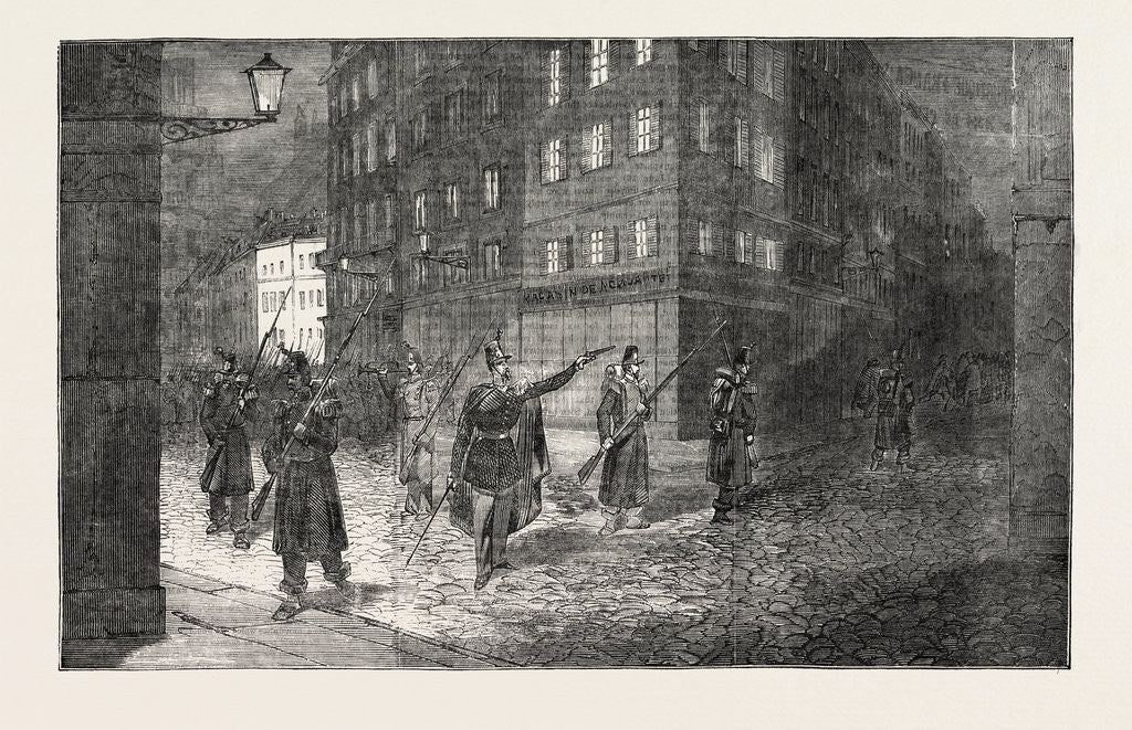 Detail of The Revolution in France: Troops Clearing the Streets, Paris, 1851 by Anonymous