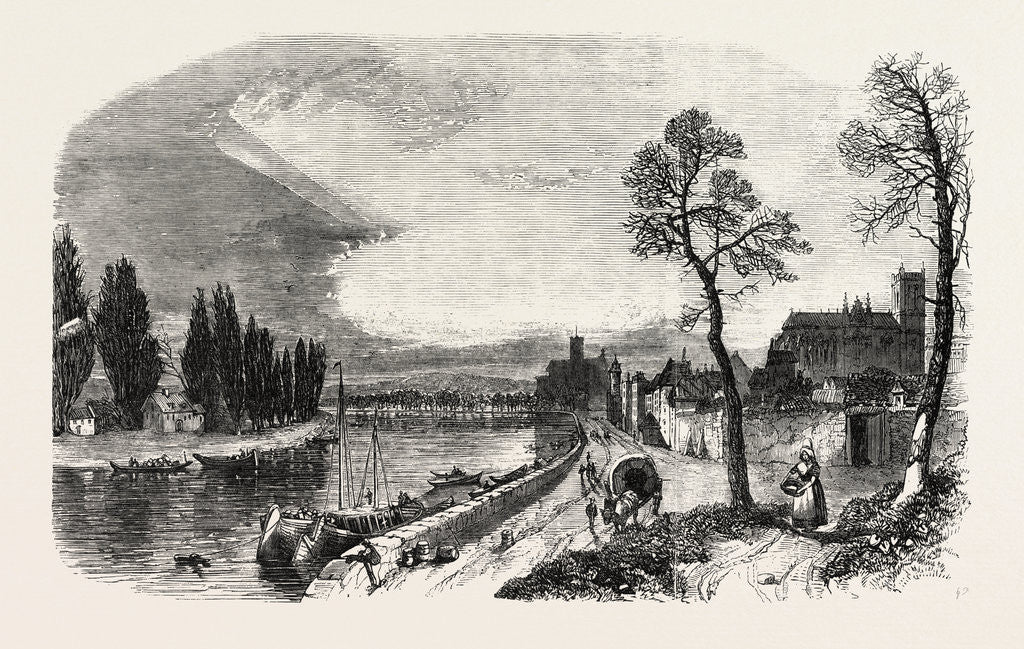 Detail of View of Auxerre, France by Anonymous