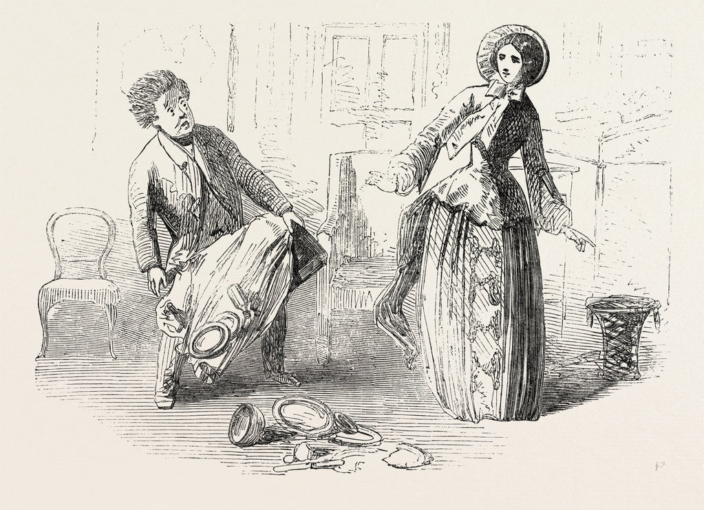 Detail of Scene from the New Farce of the Two Bonnycastles, at the Haymarket Theatre, London by Anonymous