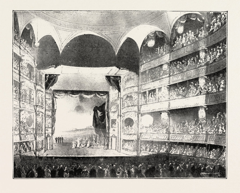 Detail of Stage of Drury Lane Theatre in 1808, London by Anonymous