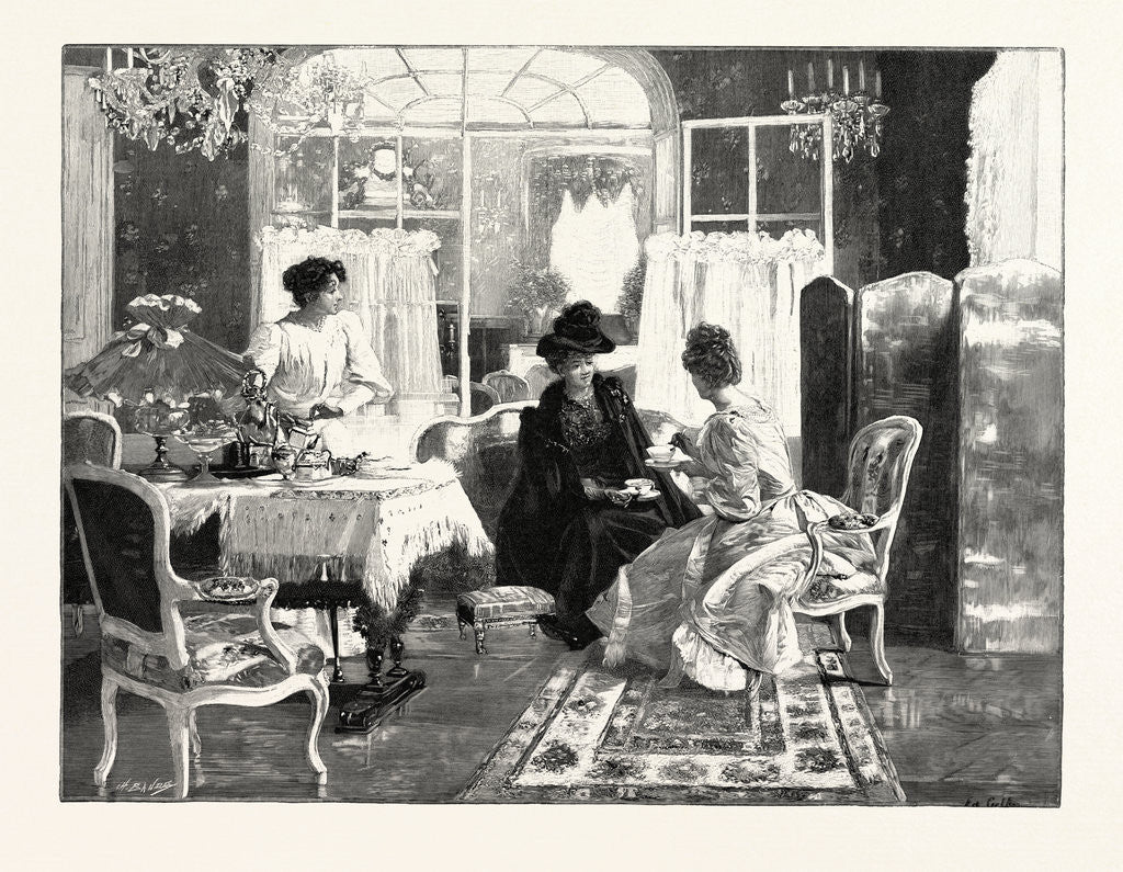 Detail of Tea and Scandal, in the Salon Des Champs Elysees, 1892 by Anonymous