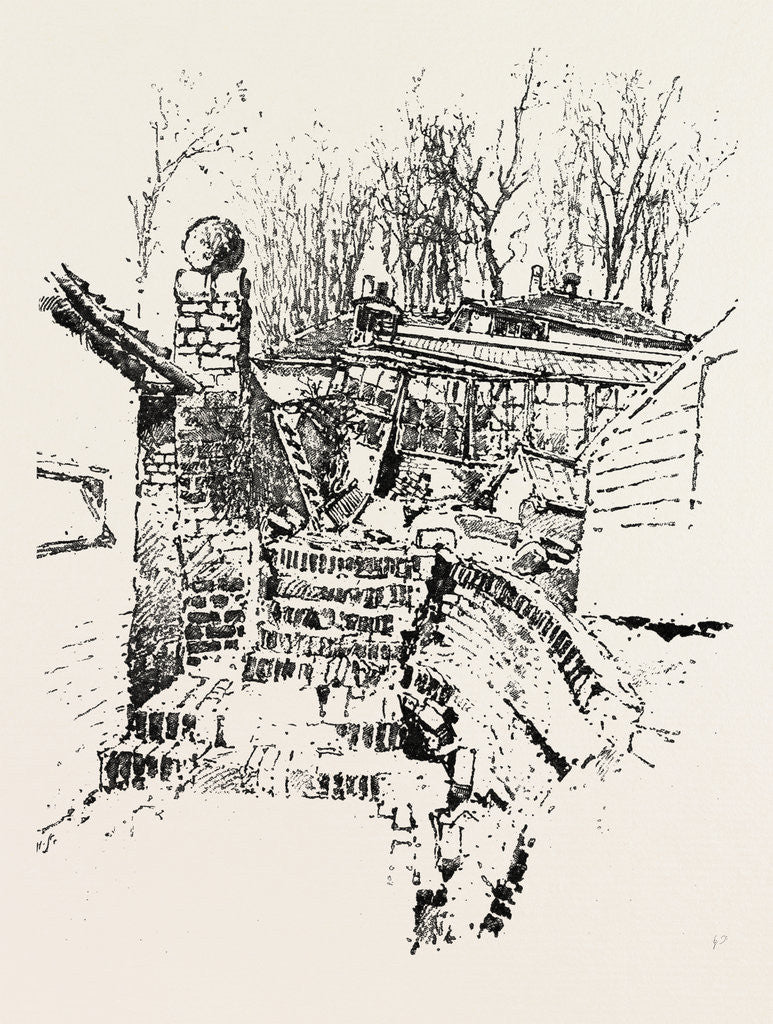 Detail of The Landslip at Sandgate: Destruction of Prospect Nurseries and Gardener's Cottage, UK by Anonymous