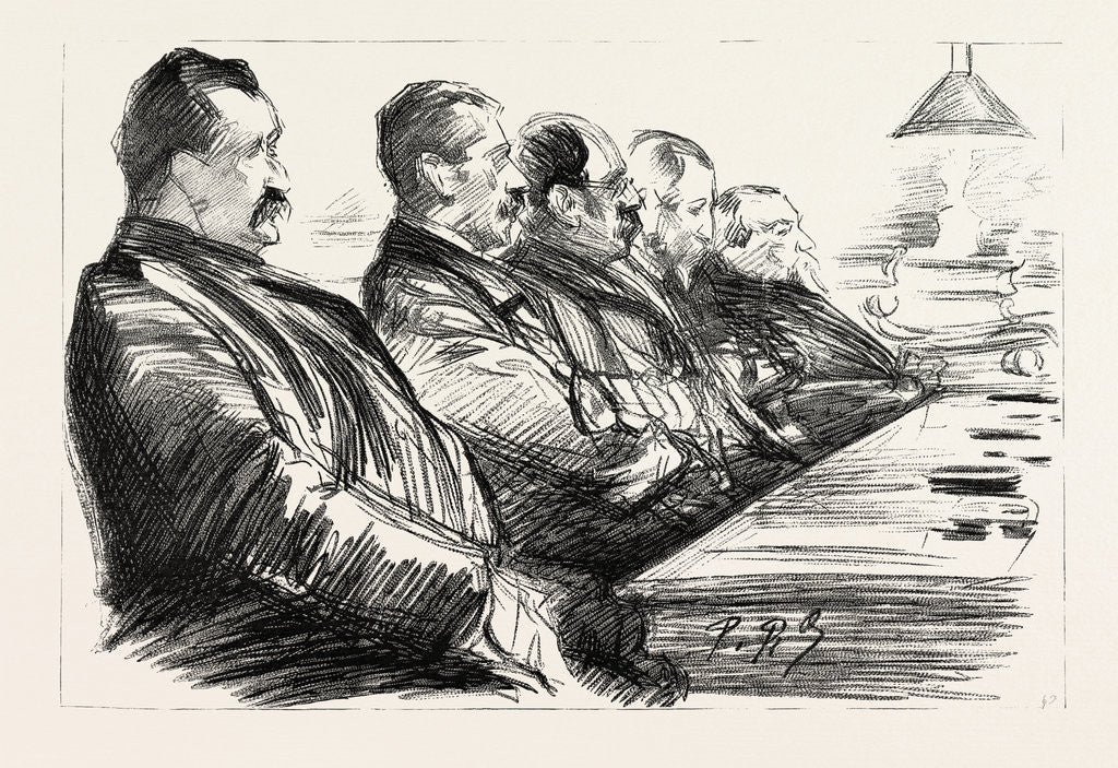 Detail of The Anarchists in Paris, France, the Trial of Ravachol at the Palais De Justice: Some of the Jury Empanelled to Try Ravachol by Anonymous
