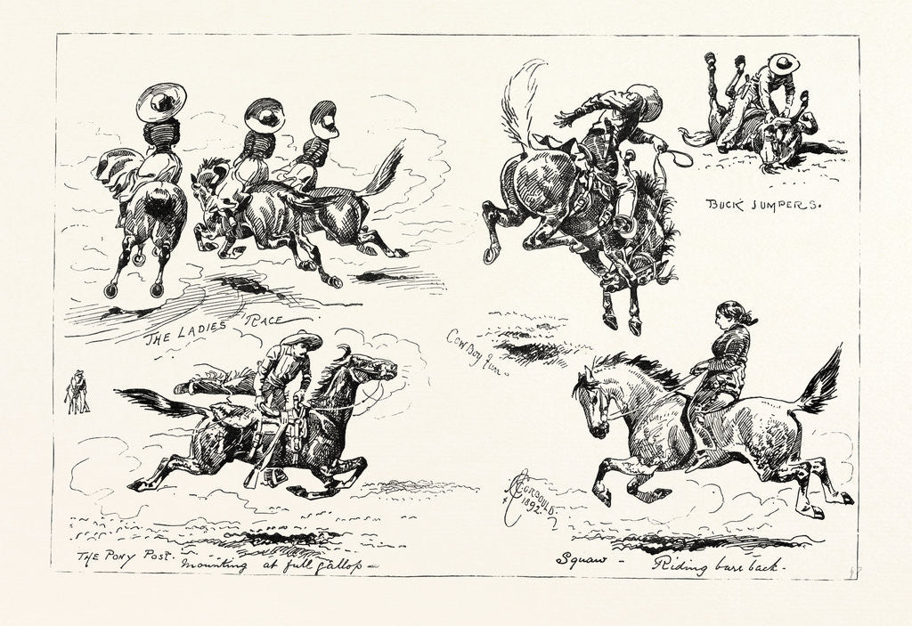 Detail of Buffalo Bill at Earl's Court: Sketches in the Wild West Arena, London by Anonymous