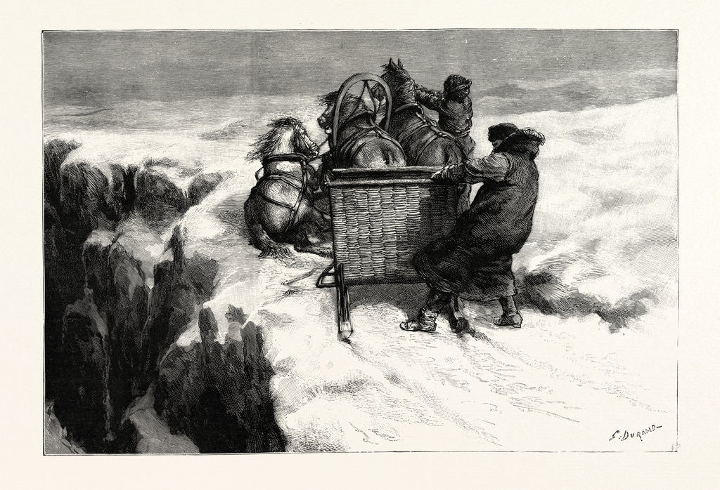 Detail of A Drive Through a Snowstorm in the Famine-Stricken Districts of Russia by Anonymous