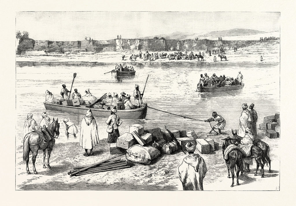 Detail of Sir Charles Euan Smith's Mission to the Court of Morocco: The Passage of the River Sebu by Anonymous