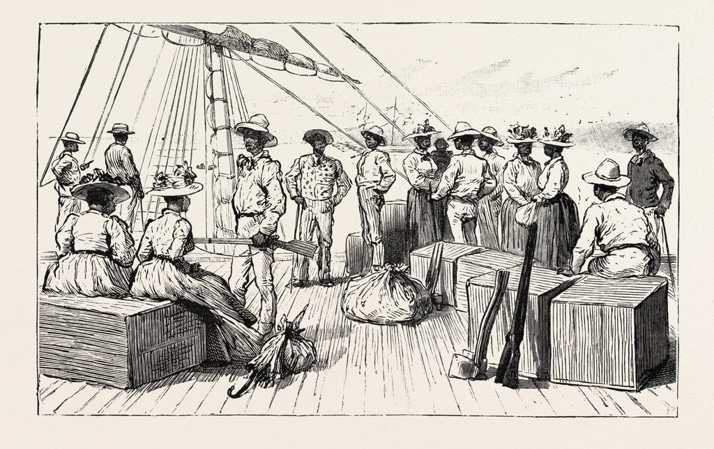 Detail of The Kanaka Labour Question in Queensland: Islanders Returning to Their Native Country after Having Served Their Time by Anonymous