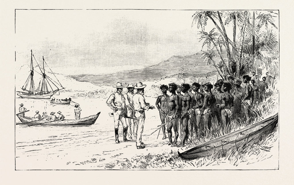 Detail of The Kanaka Labour Question in Queensland: Recruiting: Traders Persuading the Islanders to Embark for Queensland by Anonymous