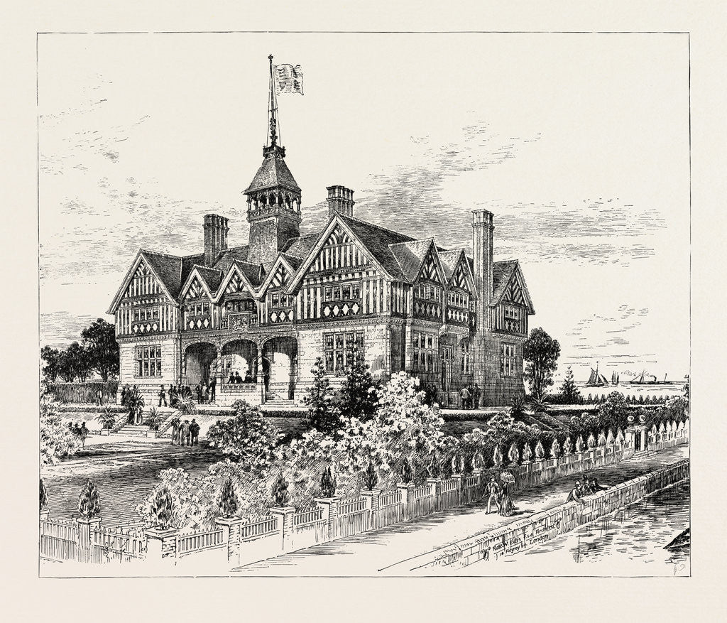 Detail of The Chicago Exhibition: The Offices of the British Commission, on the Shore of Lake Michigan, United States of America by Anonymous