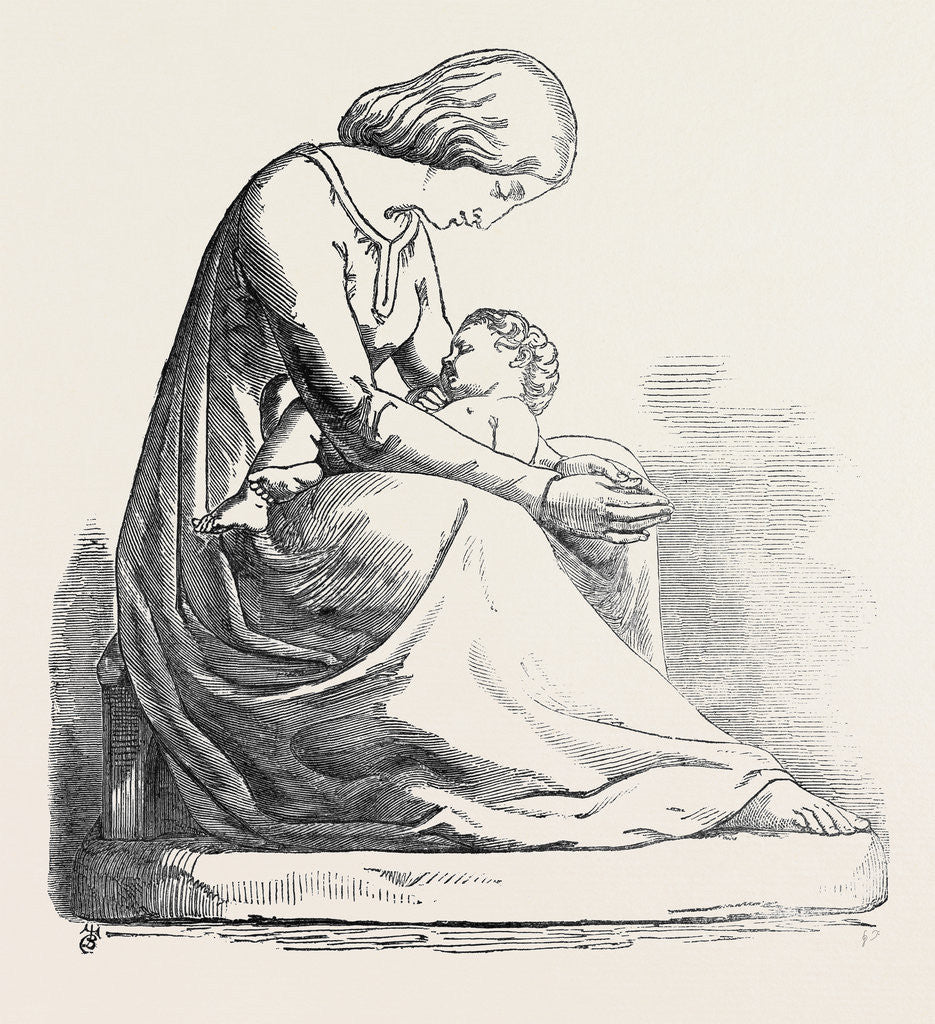Detail of The Mother's Prayer. (Sculpture), Exhibition of the Royal Academy by Anonymous
