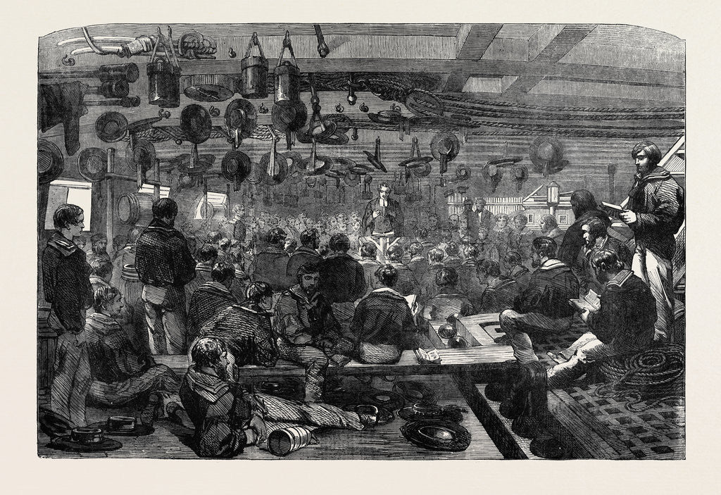 Detail of Sunday Morning Divine Service on Board the Caesar, in the Baltic Fleet by Anonymous