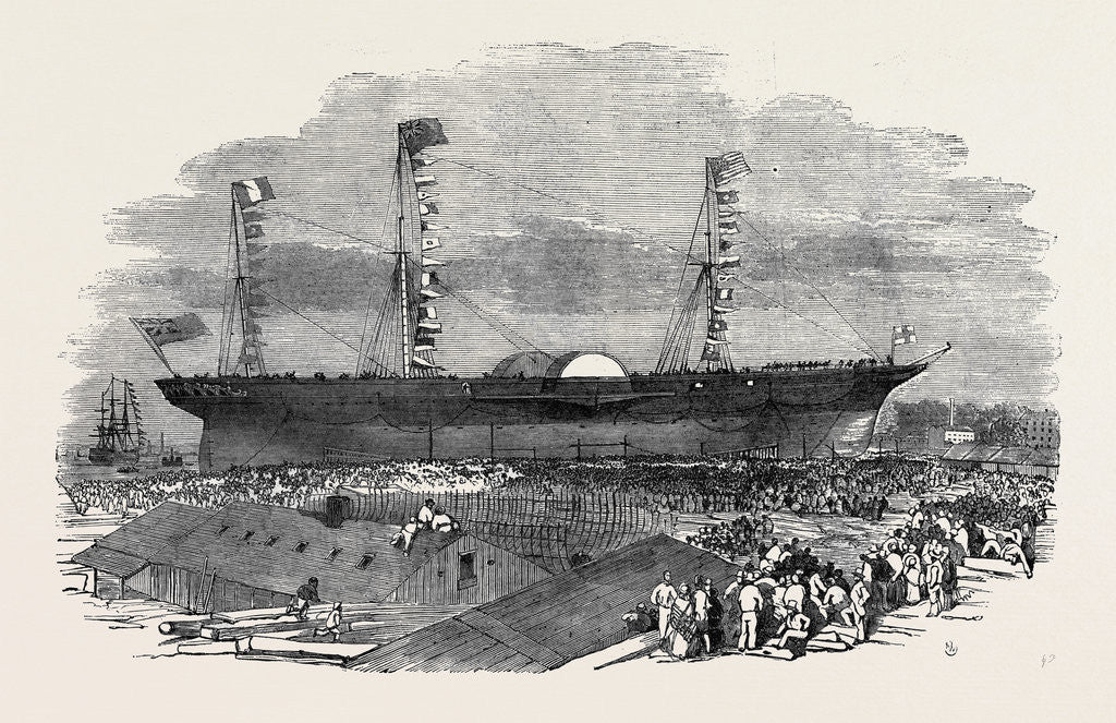 Detail of Launch of the Persia (the Largest Steamer in the World), at Glasgow, July 14, 1855 by Anonymous