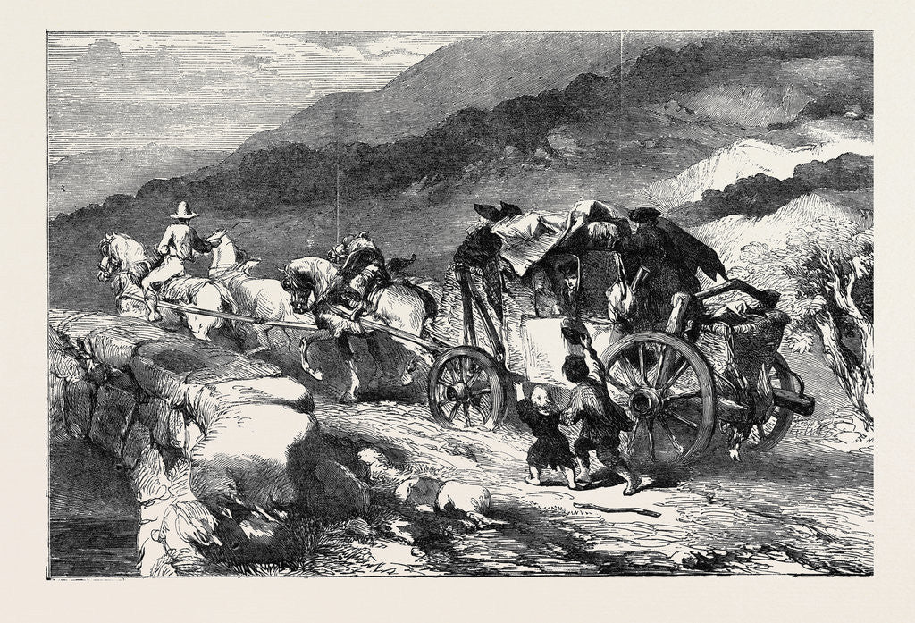 Detail of The Stagecoach of the Last Century, from the Exhibition of the Society of Painters in Water Colours by Anonymous