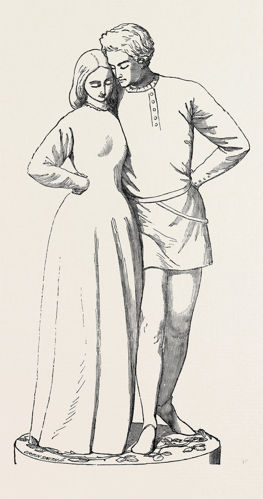 Detail of The Lovers' Walk Sketch for a Marble Group, from the Exhibition of the Royal Academy by Anonymous