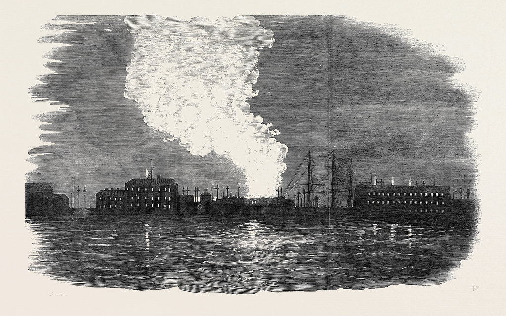 Detail of Fire Over Cronstadt, Seen from the Quarterdeck of the Caesar by Anonymous