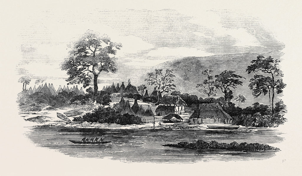 Detail of Part of the Mandingo Town of Malaghea, on the Mellicourie River, West Coast of Africa by Anonymous