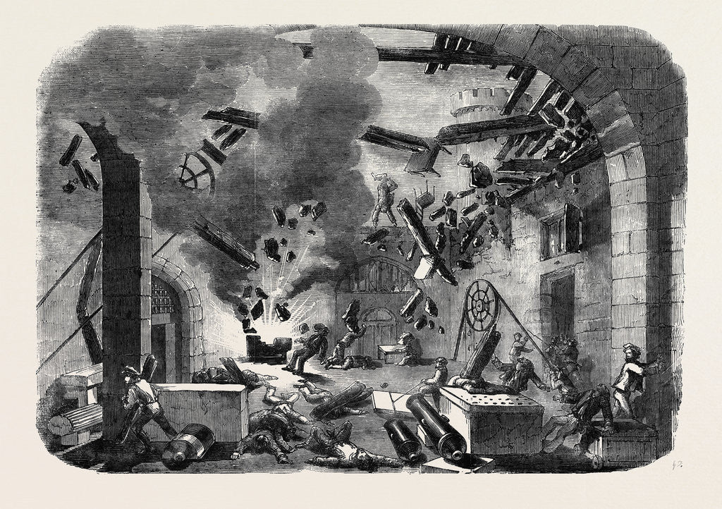 Detail of Explosion at Castel Nuovo, Naples by Anonymous