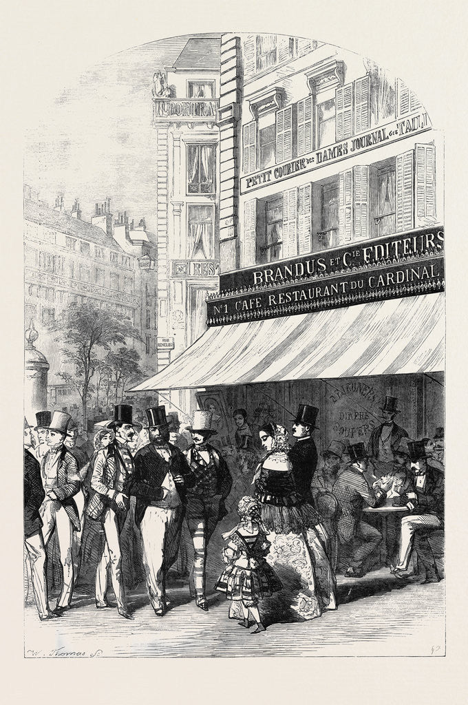 Detail of Scenes in Paris, the Boulevard Des Italiens by Anonymous