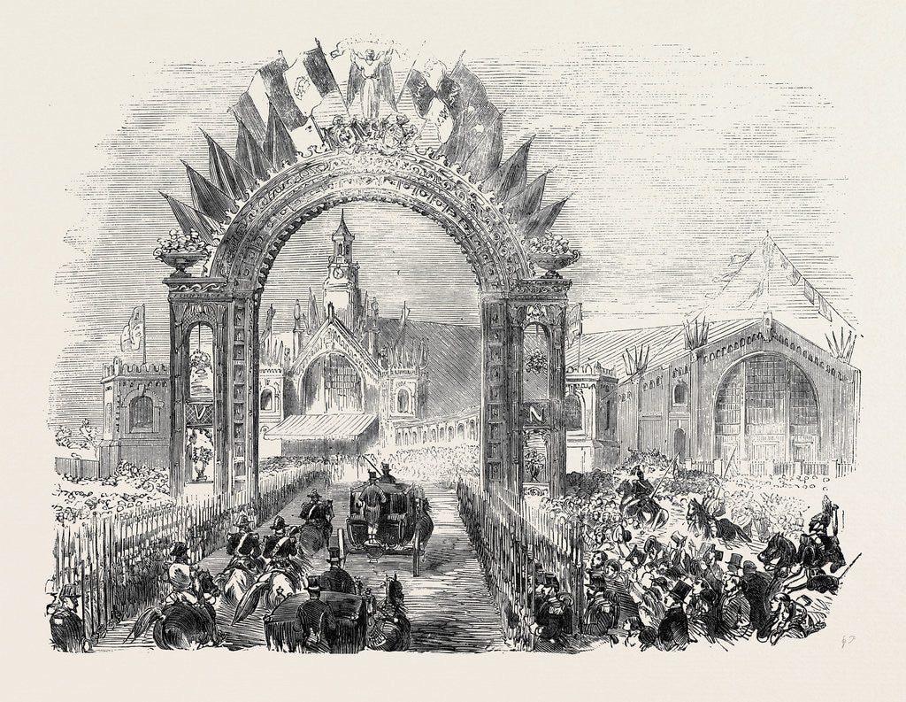 Detail of The Queen's Visit to Paris: The Arrival of Her Majesty at the Railway Station, Boulogne. by Anonymous