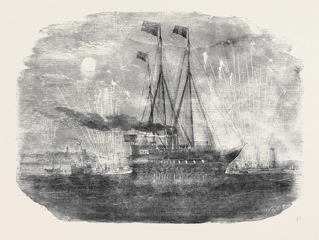 Detail of Her Majesty's Departure, the Royal Yacht Leaving Boulogne Harbour by Anonymous
