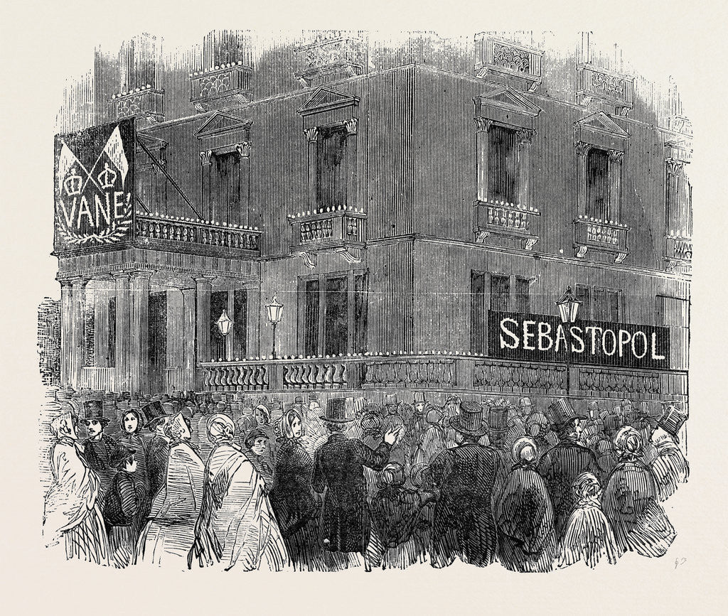 Detail of The Fall of Sebastopol, the French Embassy at Albert Gate, Illuminated by Anonymous