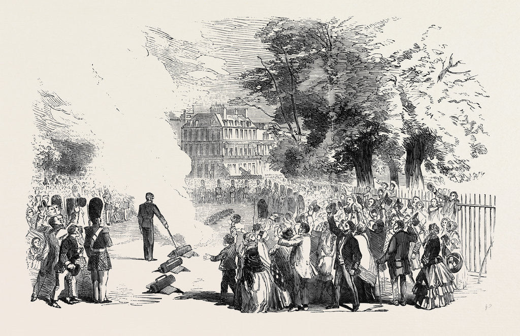 Detail of News of the Fall of Sebastopol, Firing the Park Guns by Anonymous