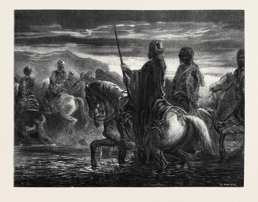 Detail of The Passage of the Ford, by Decamps; Le Passage Du Gué by Anonymous