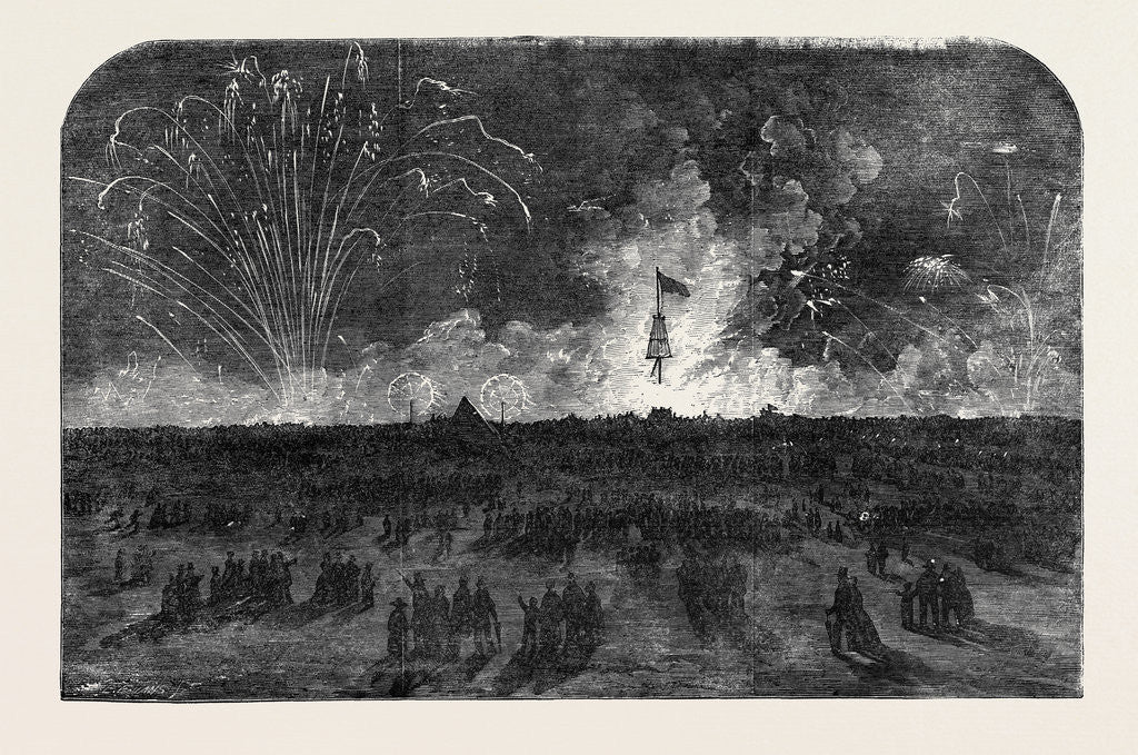 Detail of Bonfire and Fireworks on Blackheath, to Celebrate the Fall of Sebastopol by Anonymous