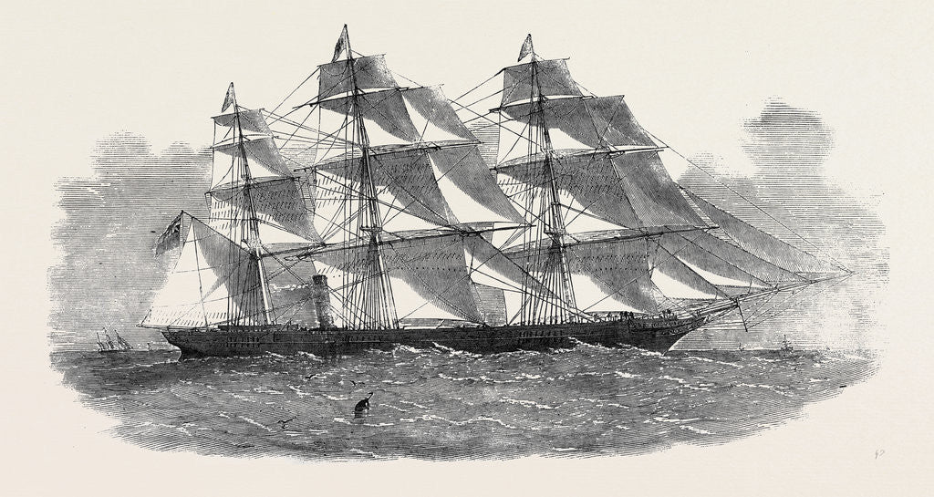 Detail of The New Screw Clipper Ship Khersonese by Anonymous