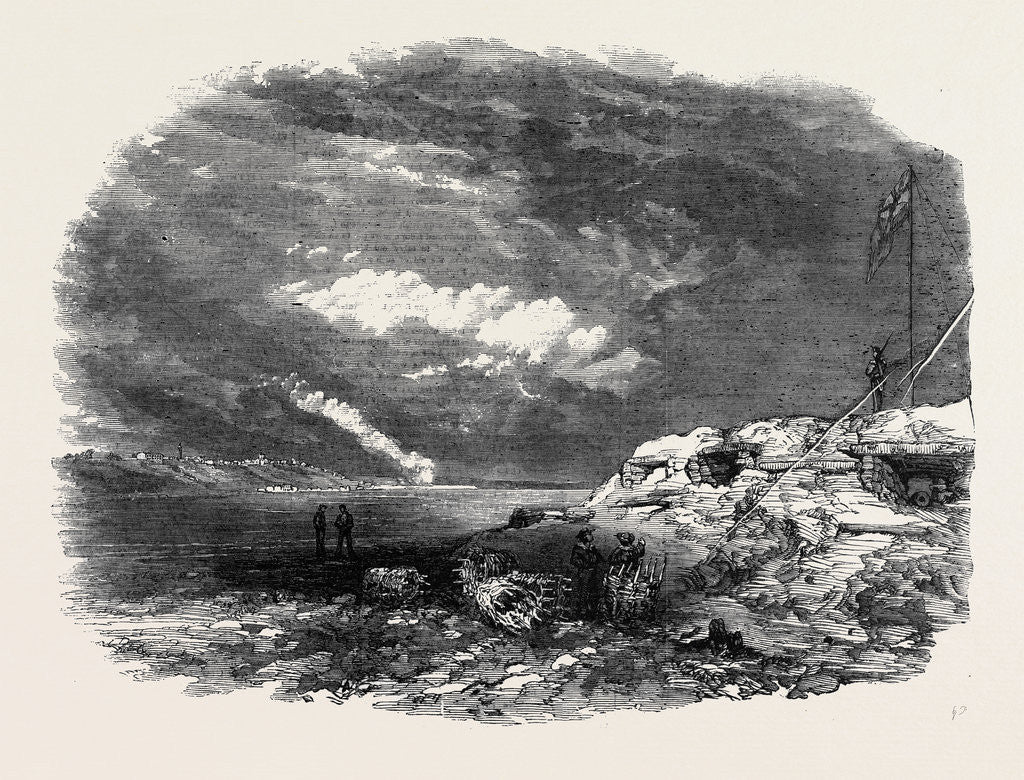 Detail of Kinburn, the Spit Battery, Otchakoff in the Distance by Anonymous