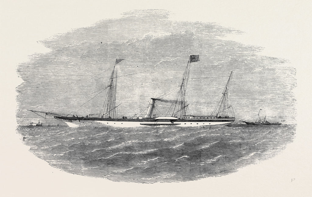Detail of The Yacht Meriel, R.H.Y.S., 210 Tons, and Her Tender New Quarterly, 150 Tons by Anonymous