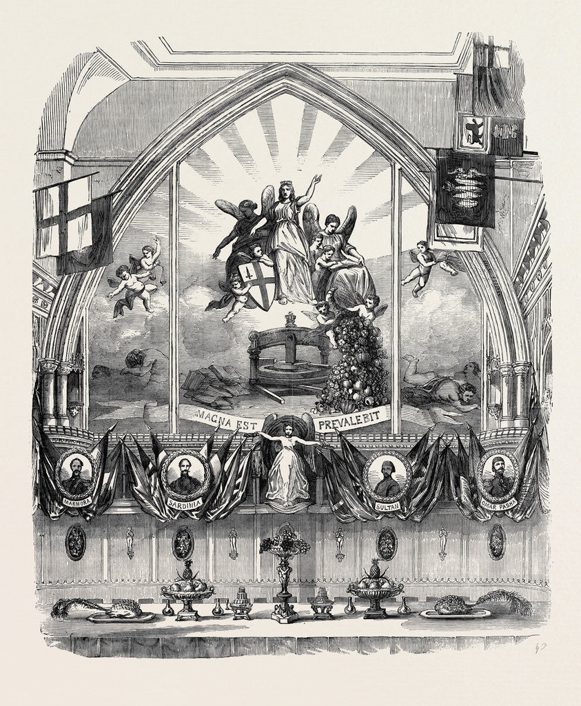 Detail of Decoration of Guildhall on Lord Mayor's Day, East End. by Anonymous