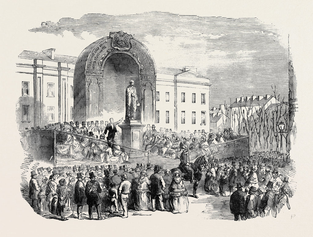 Detail of Inauguration of the Statue of the Late Earl of Belfast, at Belfast by Anonymous