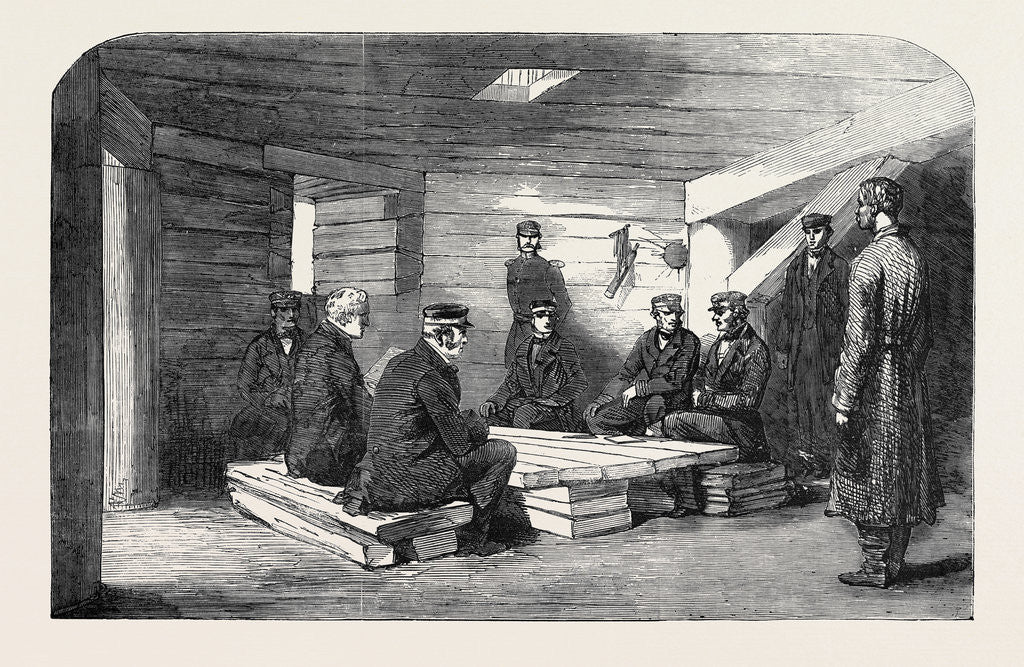 Detail of Admirals Sir E. Lyons and Sir Houston Stewart, with Other Officers, in a Casemate in the Spit Battery, Kinburn by Anonymous