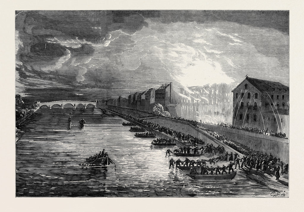 Detail of Great Fire on the Quai De Billy, Paris by Anonymous