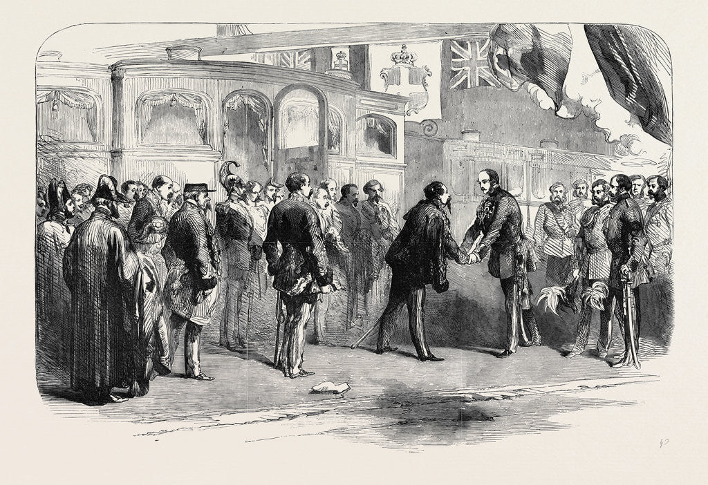 Detail of Reception of the King of Sardinia by Prince Albert, at the South Eastern Railway Station by Anonymous