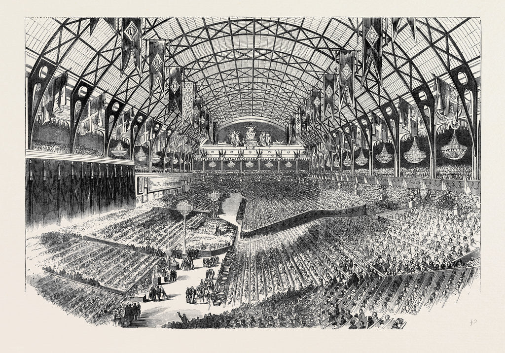 Detail of Grand Musical Fete to the King of Sardinia, in the Palace of Industry at Paris by Anonymous
