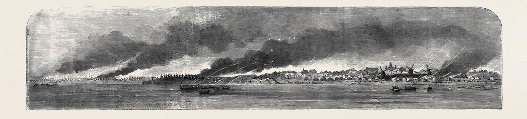 Detail of Destruction of Russian Stores at Gheisk, in the Sea of Azoff by Anonymous