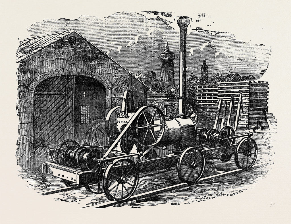 Detail of Tuxford and Sons' Steam Pile-Driving Engine, with Two Double Acting Purchases for Lifting Four Rams at a Time. by Anonymous