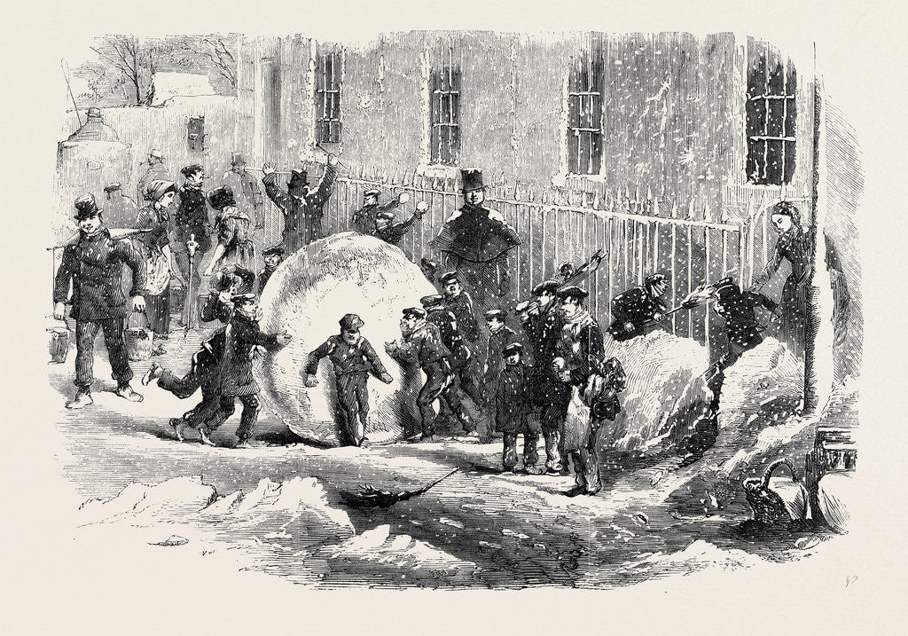 Detail of Gathering As It Goes; or, the Monster Snowball by Anonymous