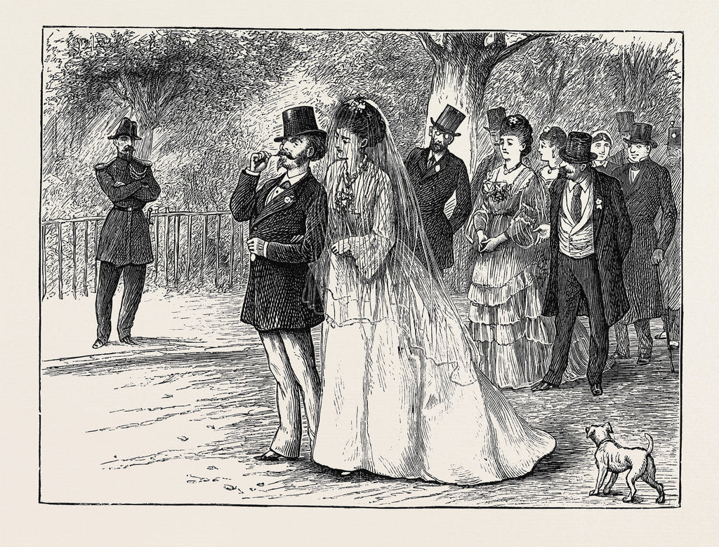Detail of Pictures of Parisian Life: A Wedding Party in the Bois De Boulogne by Anonymous
