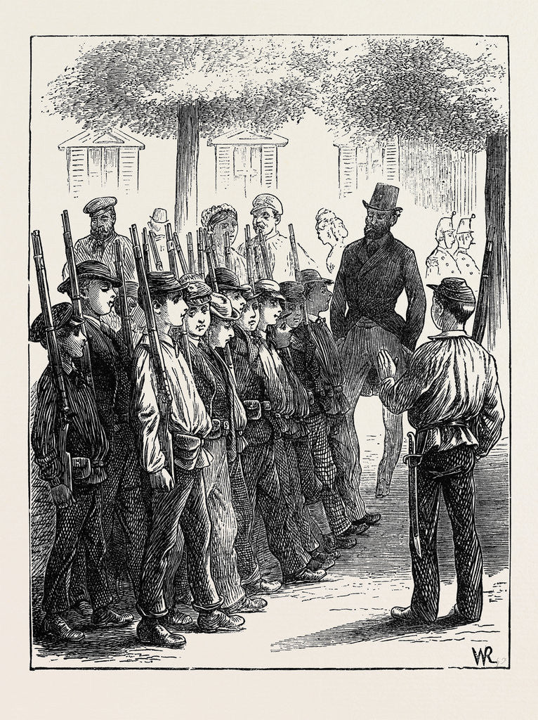 Detail of Pictures of Parisian Life: Soldiers of the Future by Anonymous