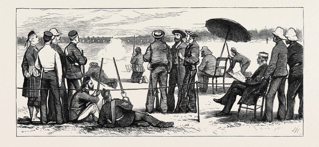 Detail of Wimbledon Camp, Shooting for the Army and Navy Challenge Cup, July 25, 1874 by Anonymous