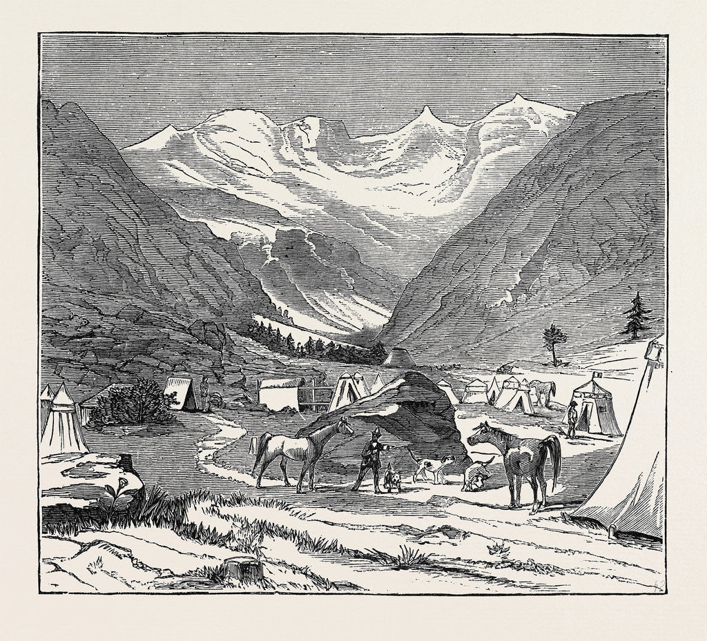 Detail of The King of Italy's Hunting Quarters in the Aosta Valley: Encampment of Valmiana, Near Cogne by Anonymous