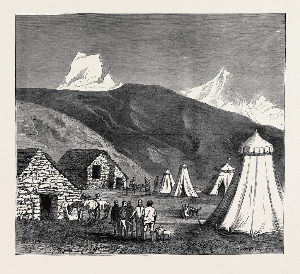 Detail of The King of Italy's Hunting Quarters in the Aosta Valley: Encampment of Moncarné by Anonymous
