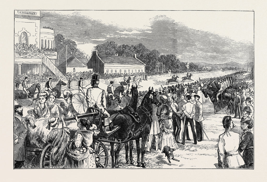 Detail of Camp Life at the Curragh: The Irish Derby, the Preparatory Gallop, August 1, 1874 by Anonymous