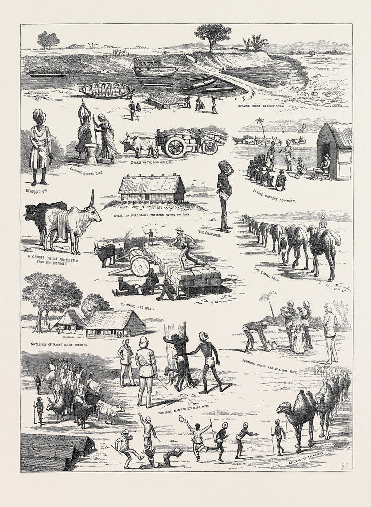 Detail of The Indian Famine, Sketches in the Affected Districts, by a Member of the Famine Relief Staff by Anonymous
