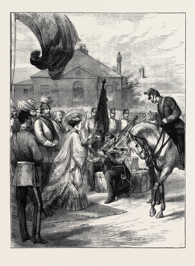 Detail of Presentation of New Colours to the 106th Regiment at Parkhurst by H.R.H. The Imperial Princess of Germany by Anonymous