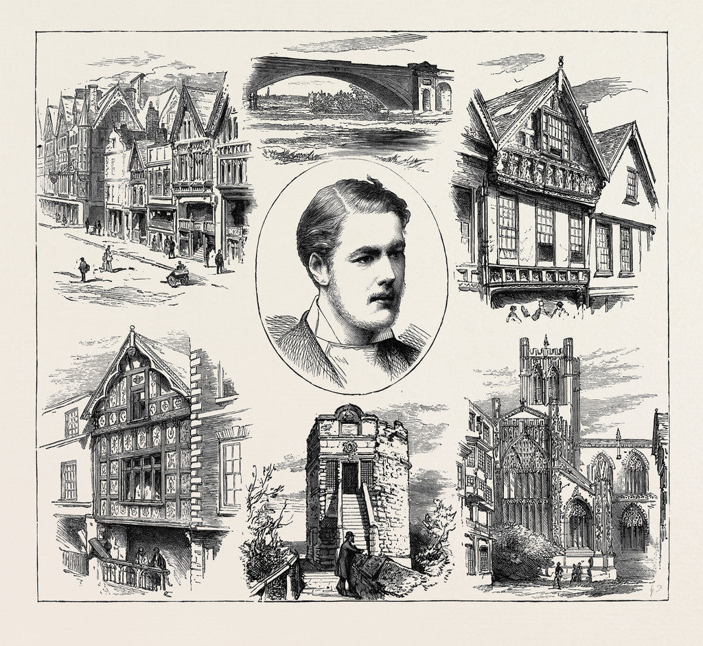 Detail of The Coming of Age of Earl Grosvenor, Views in Chester by Anonymous